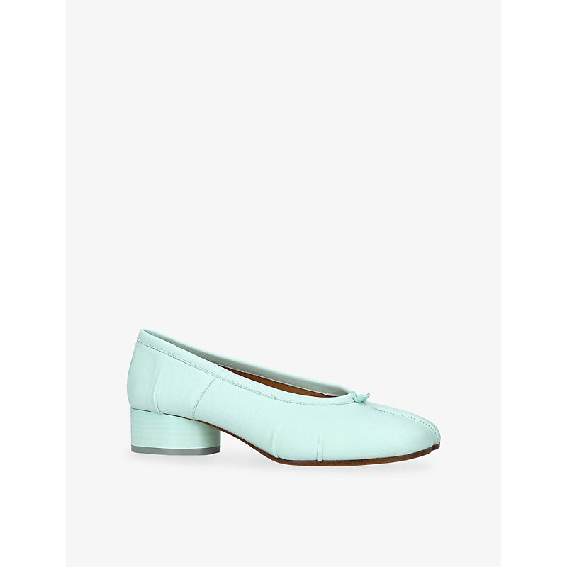 Womens Tabi Ballerina Leather Heeled Shoes