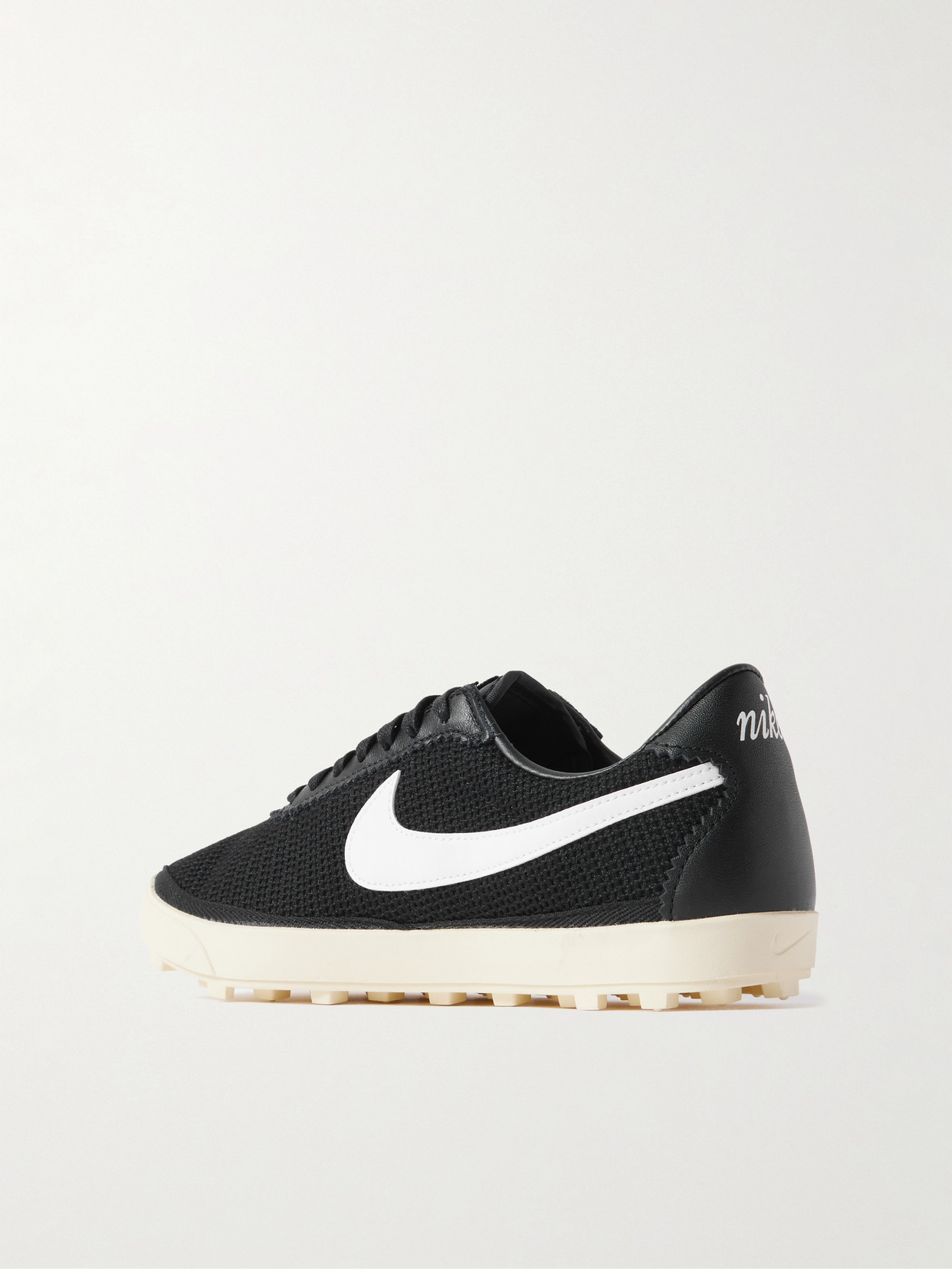 Astrograbber Leather-trimmed Mesh Sneakers - Black