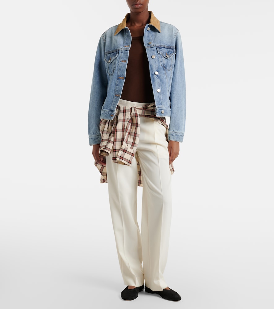 Róhe Suede-trimmed denim jacket