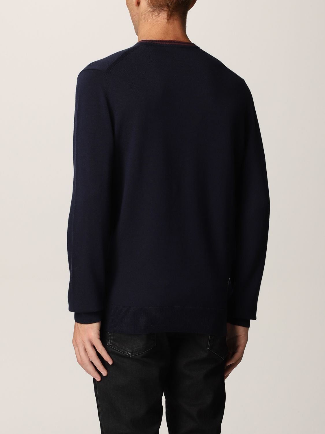 Sweater in merino wool and cotton blend