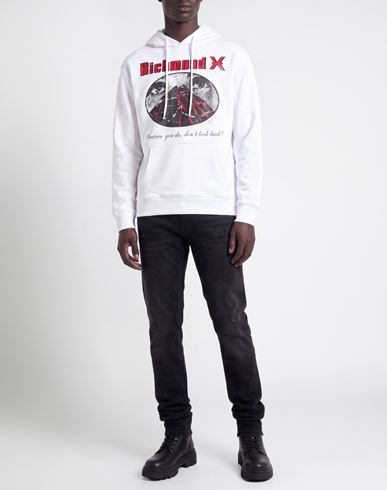 Man Sweatshirt White Size S Cotton, Polyester