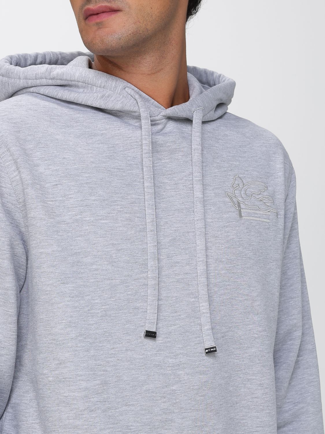 Logo-embroidered hoodie - Blue
