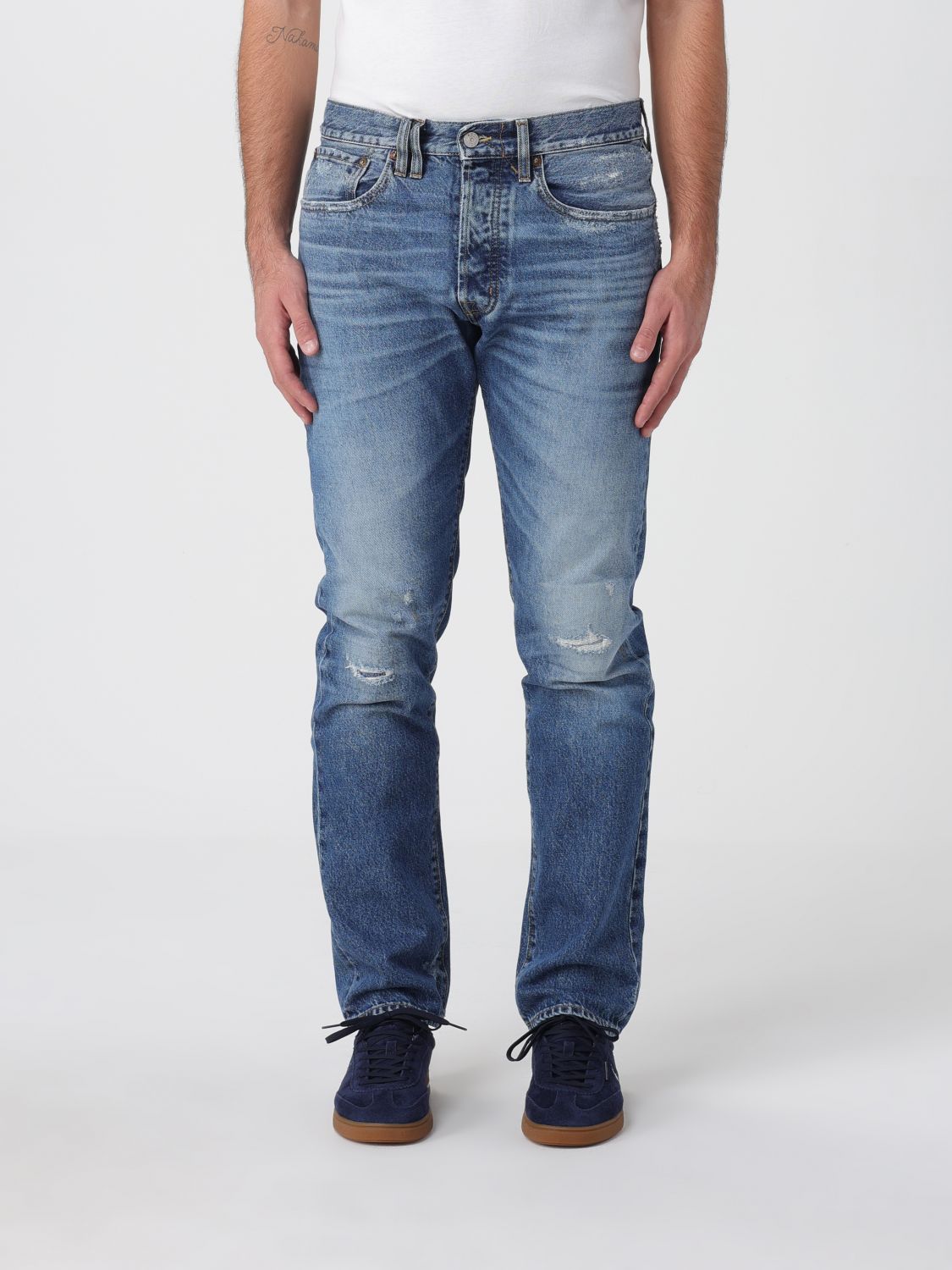 Pants Men color Blue