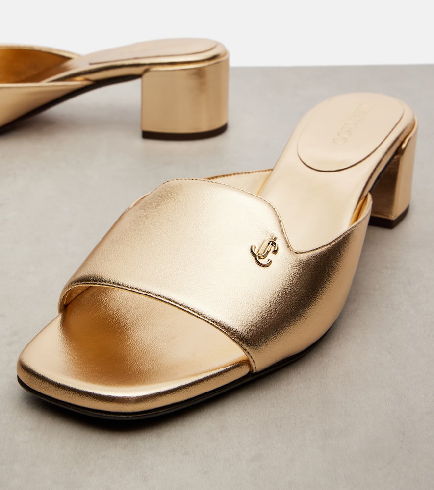Dina 45 metallic leather mules