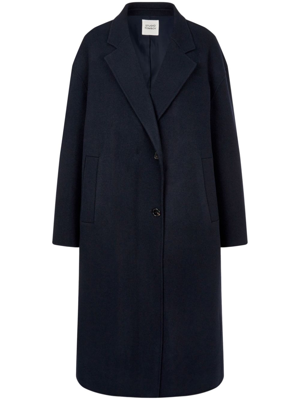 Asymmetric wool coat - Blue