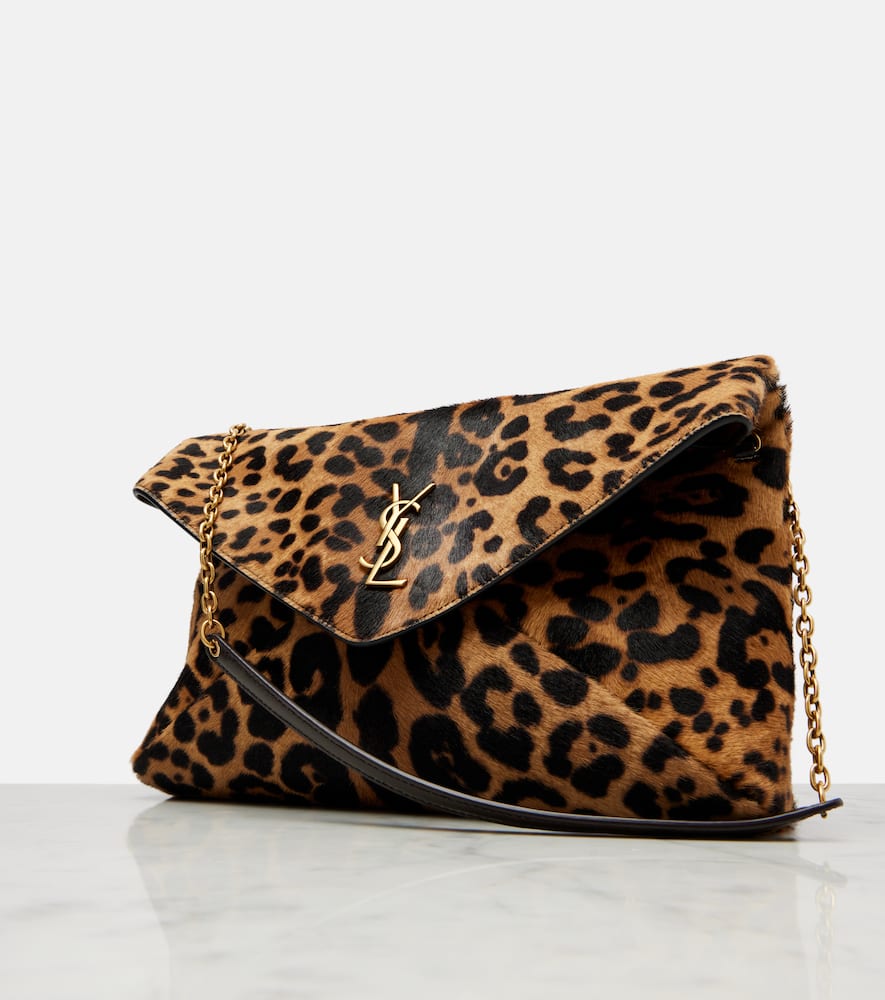 Cassandre leopard-print calf hair shoulder bag