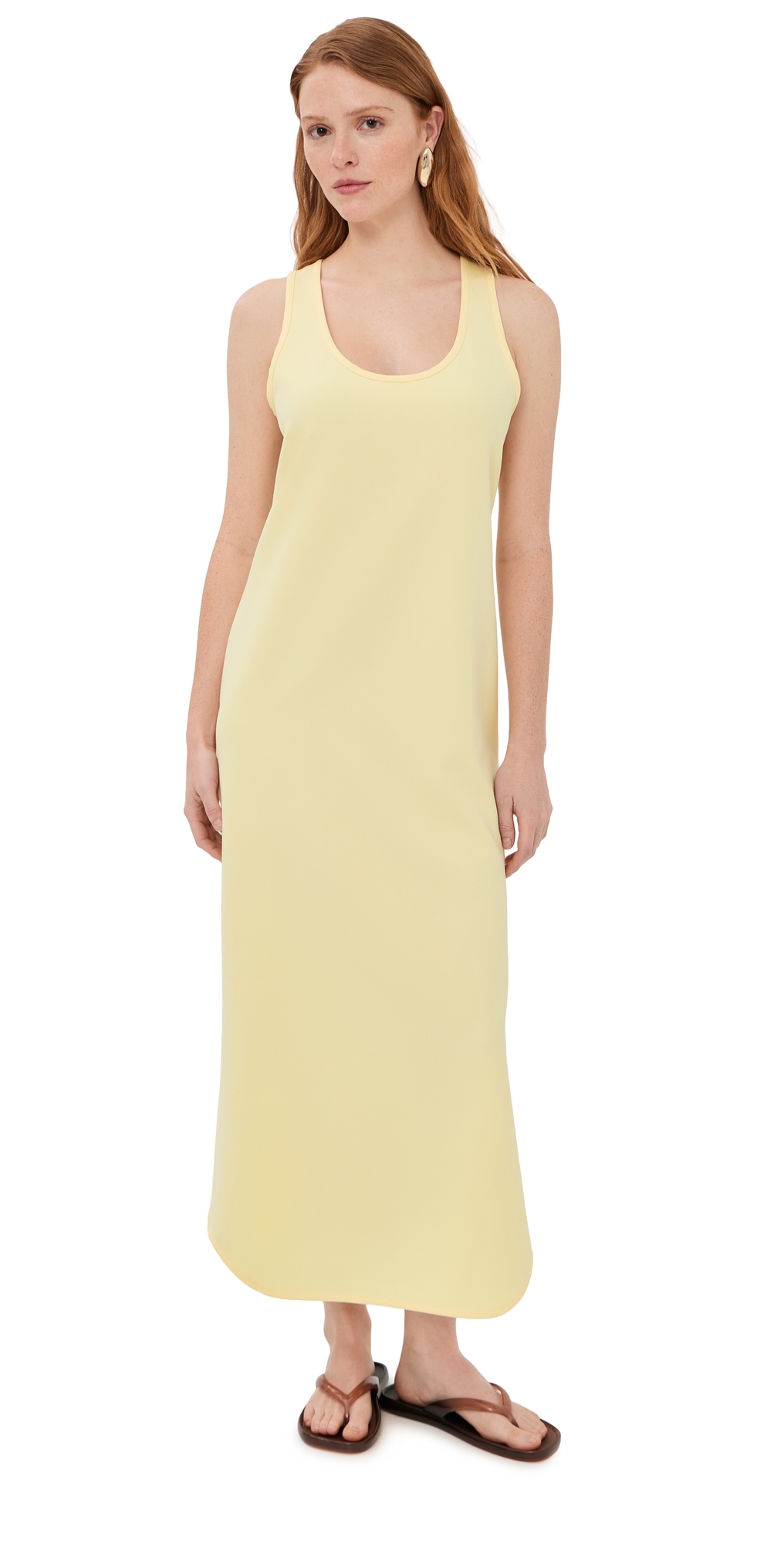 WARDROBE. NYC Matte Tank Dress Lemon