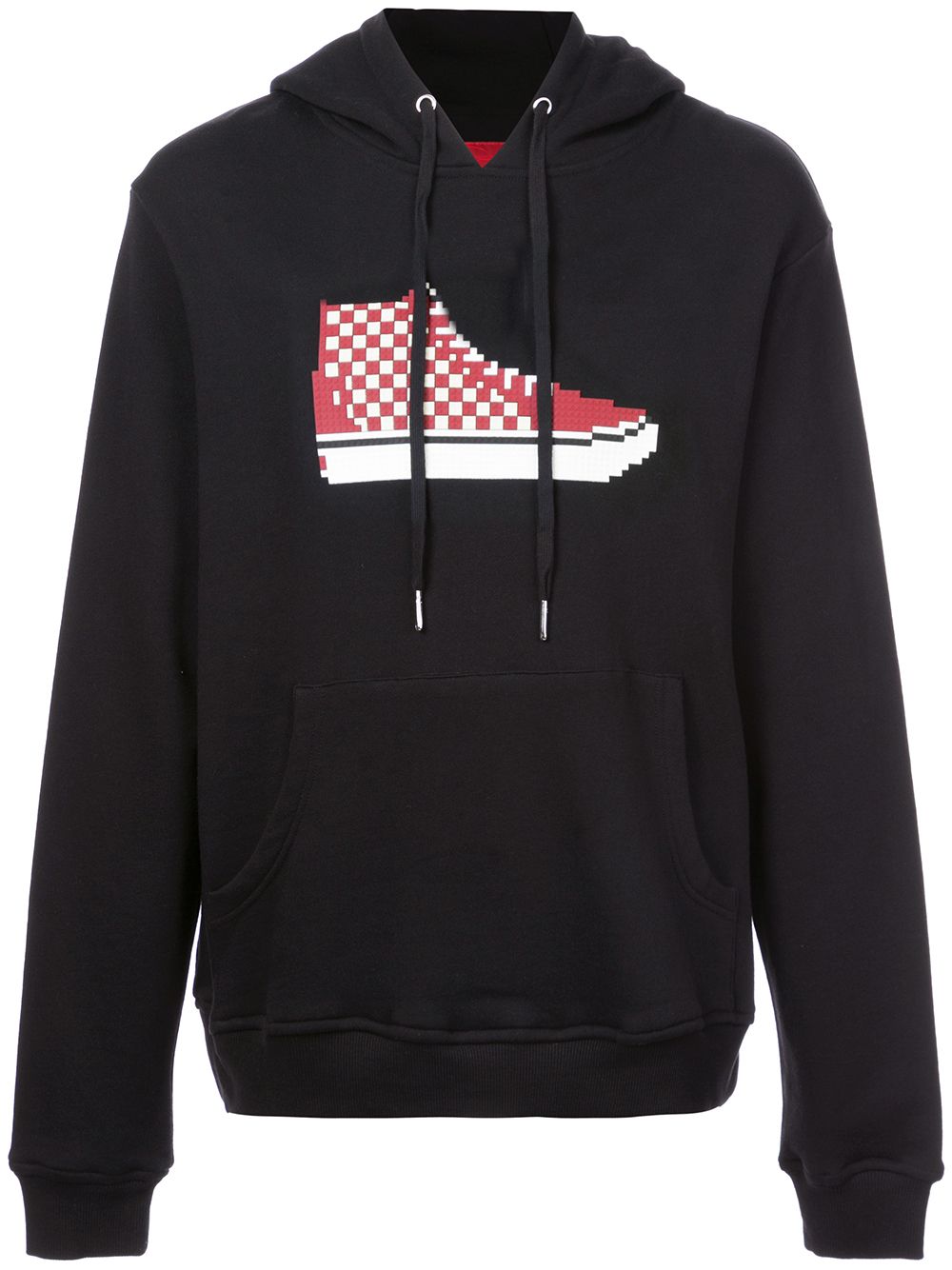 Hi-top print hoodie - Black