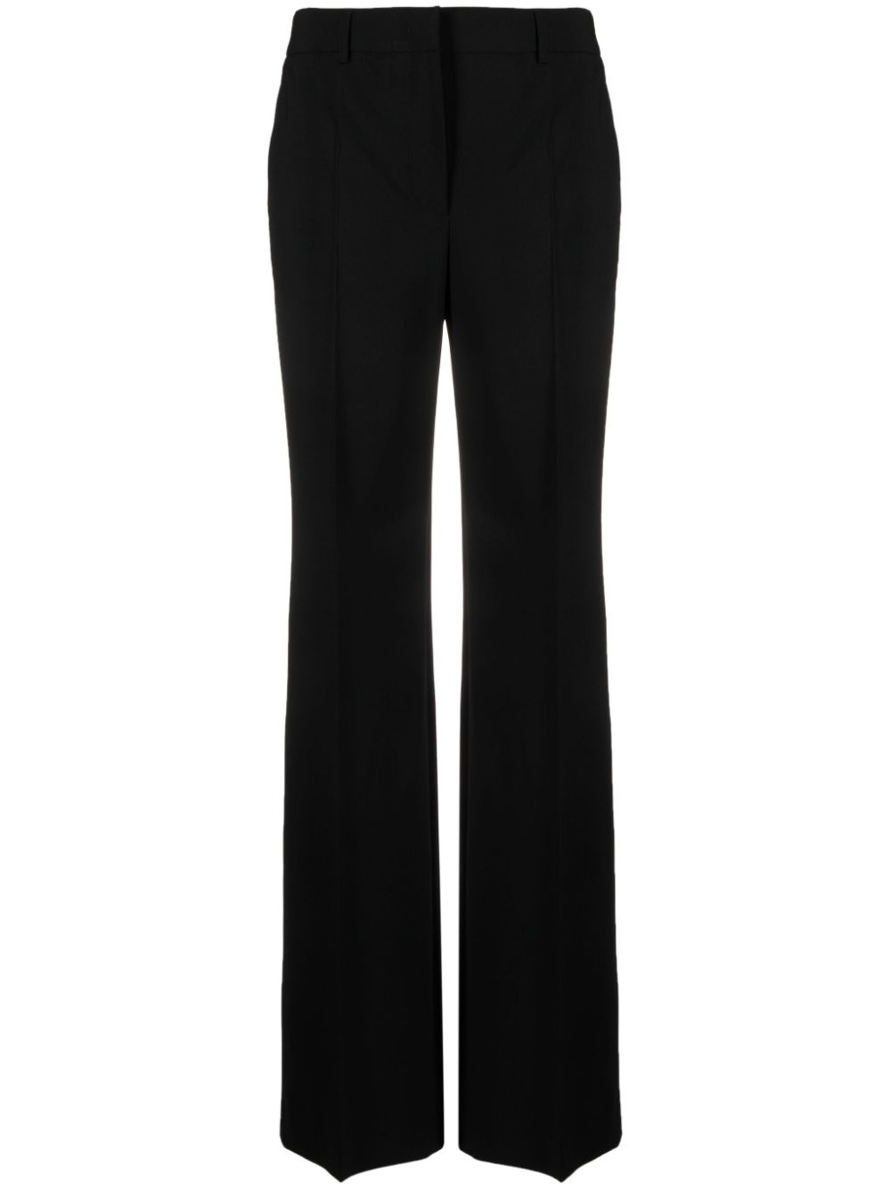 Straight virgin wool trousers - Black