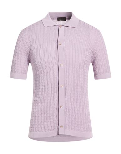 Man Shirt Lilac Size 38 Cotton