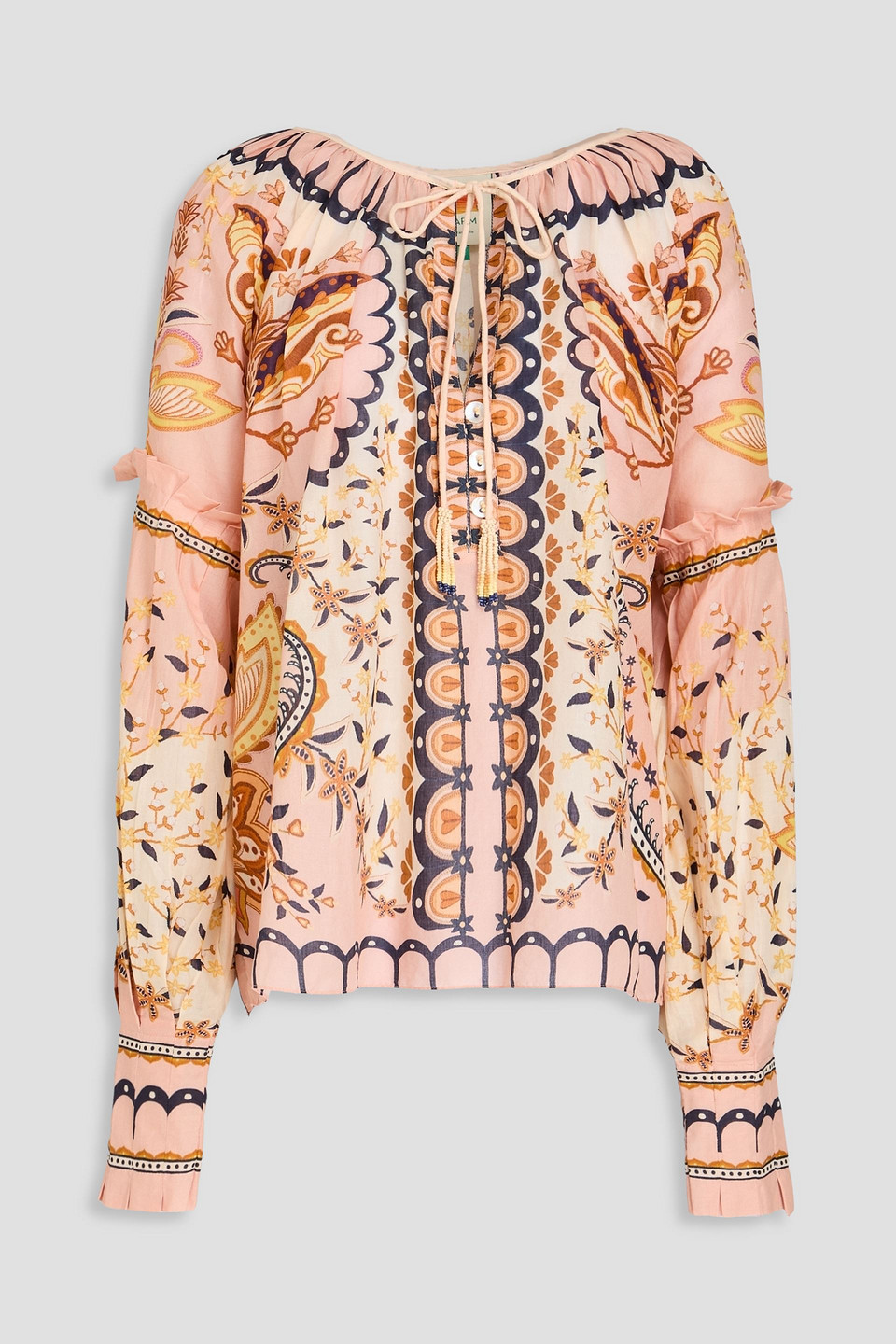 Paisley-print cotton-voile blouse - White - XS