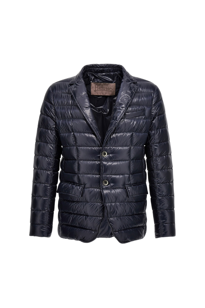 Quilted Down Down Jacket — Black
