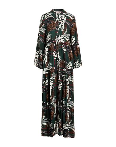 Woman Maxi dress Dark green Size M Viscose