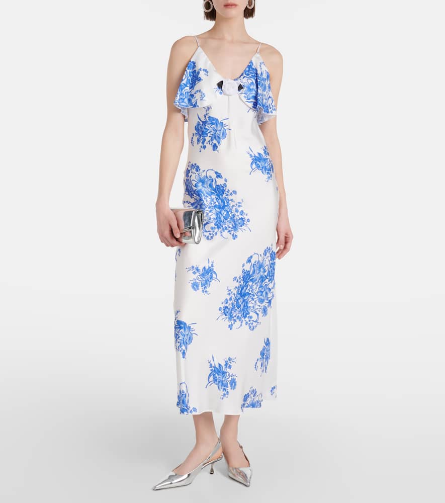 Floral silk slip dress