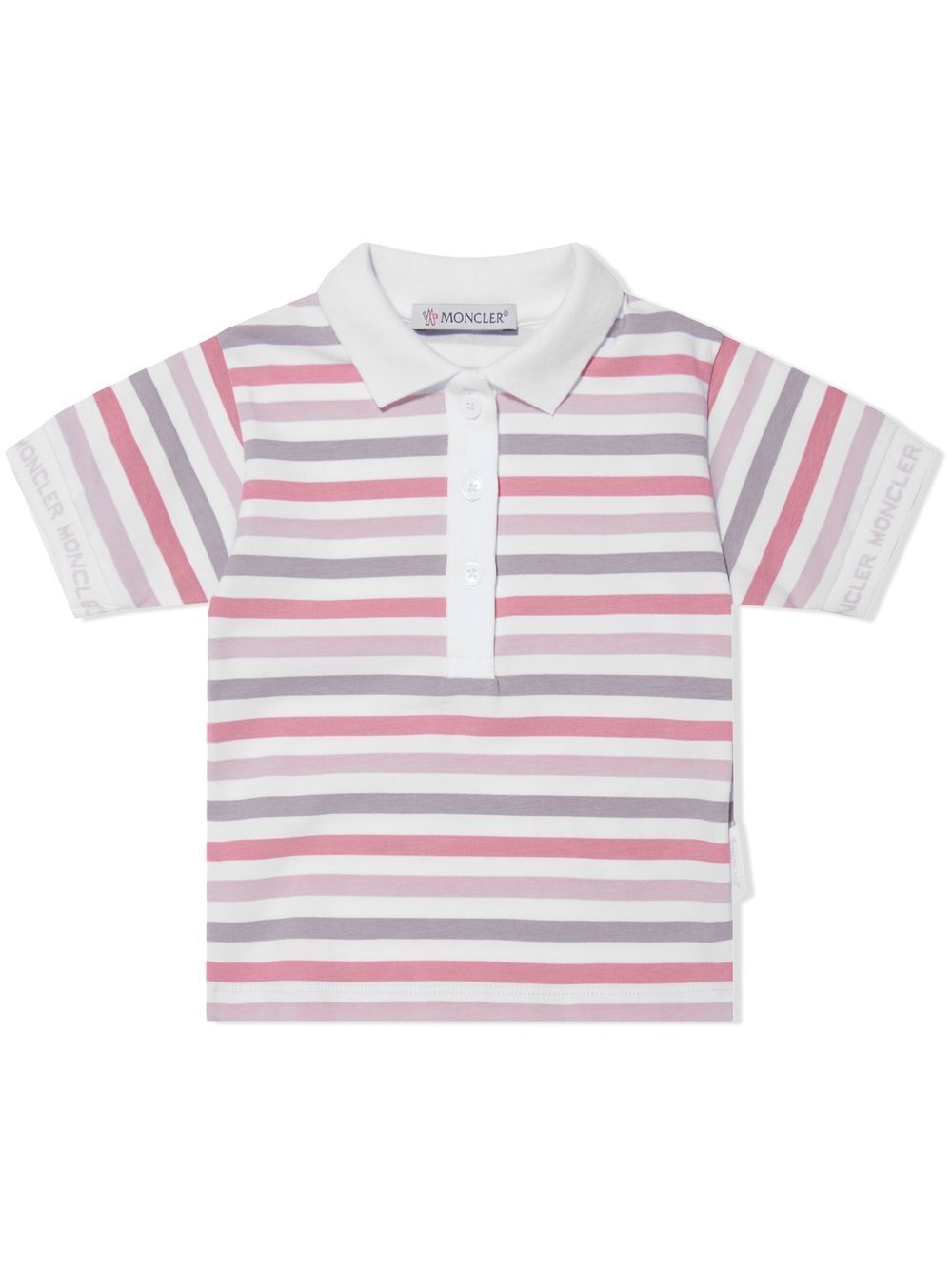 Striped polo shirt - White