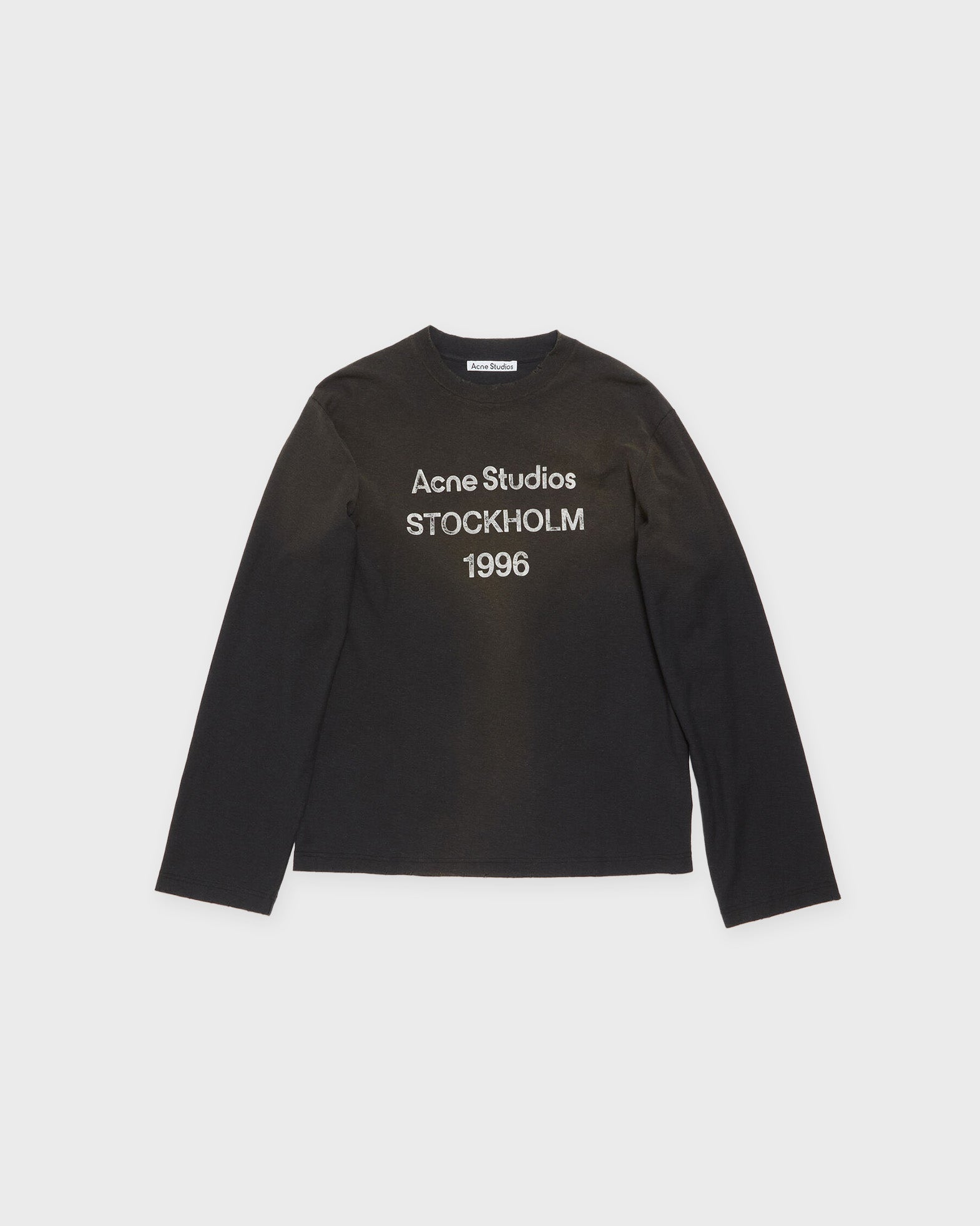 Acne Studios T-Shirt Long Sleeve Logo Relaxed Faded black