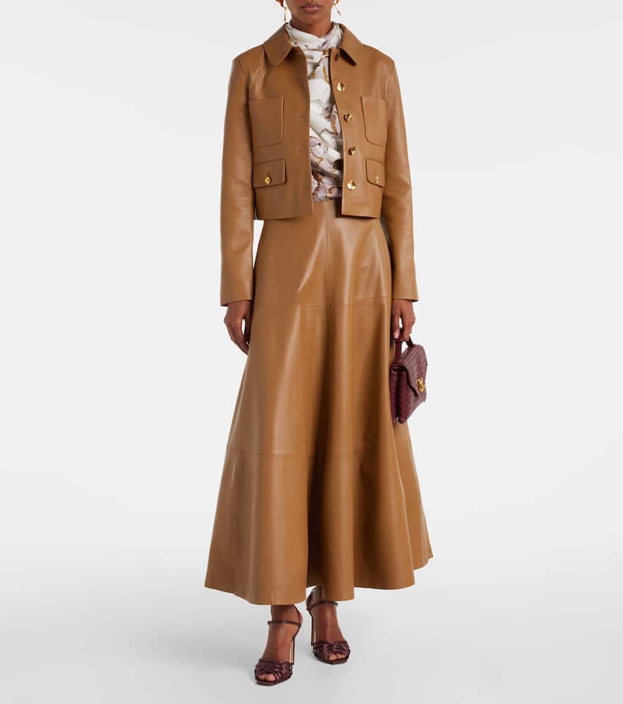 Astley cropped leather jacket