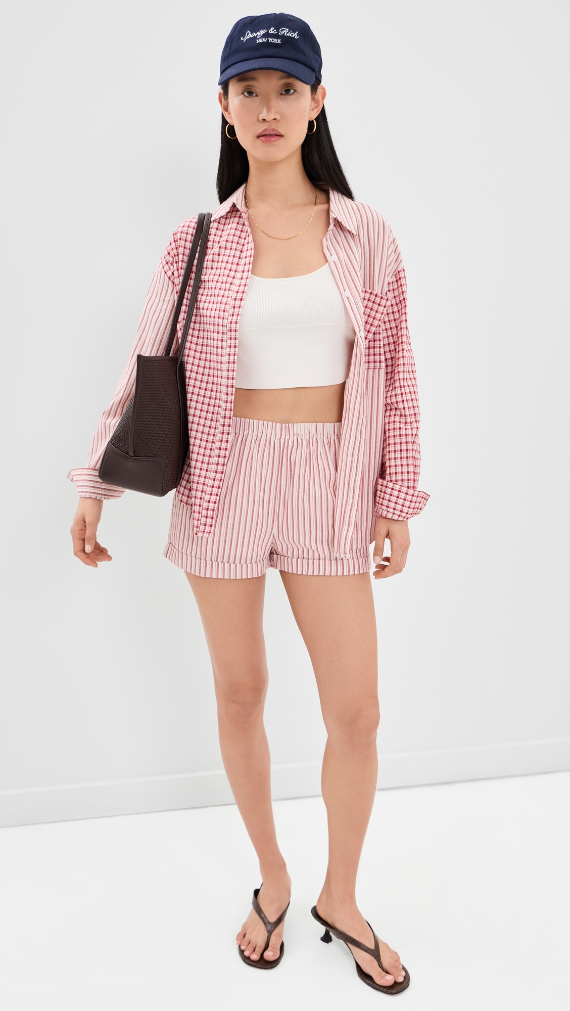 Stripe Shorts Red