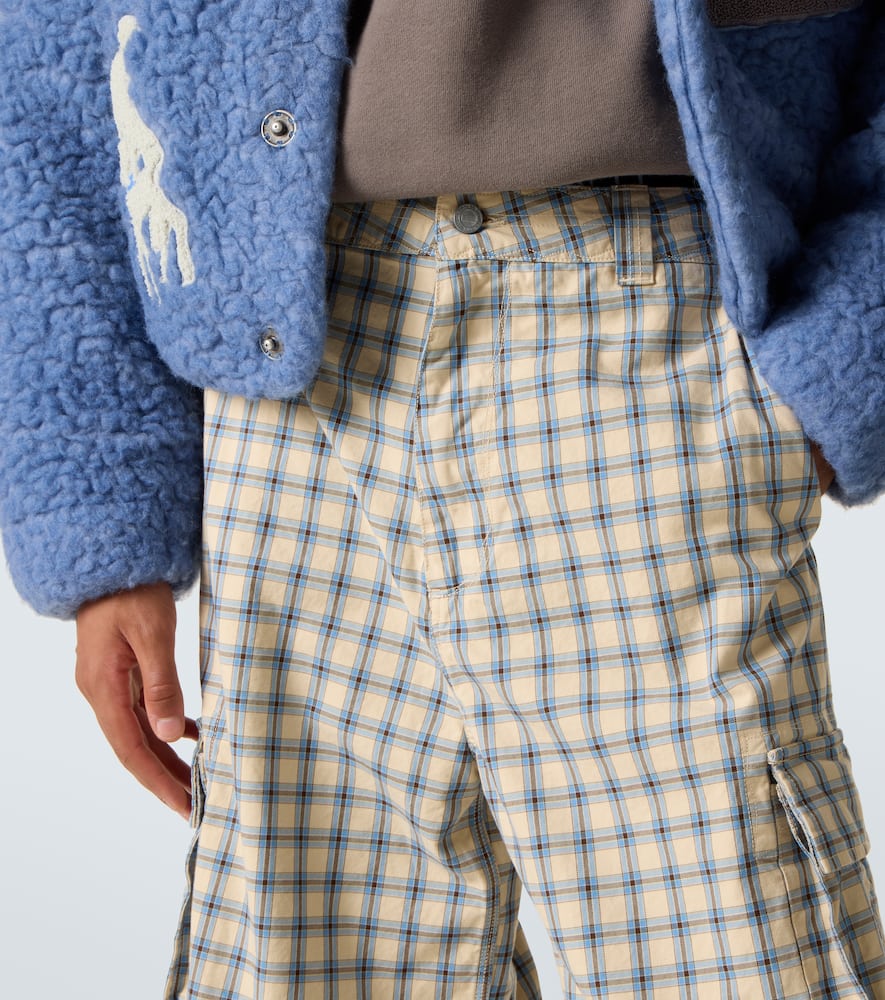 Checked cotton cargo pants