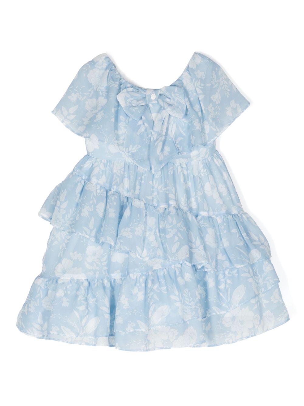 Floral-print tiered dress - Blue