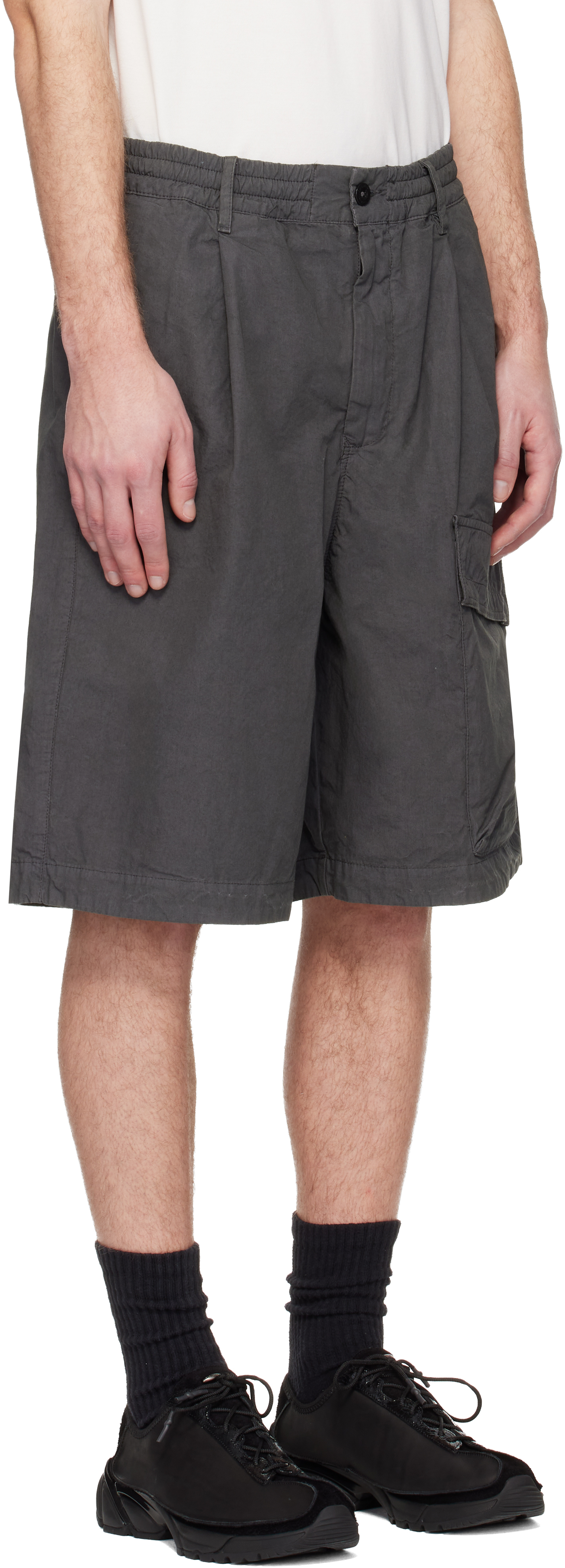 Gray Micro-Reps Boxy Lens Shorts