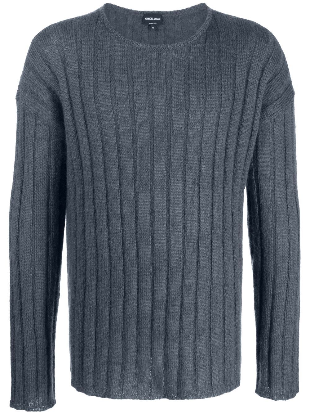 Ribbed knit mohair-wool blend jumper - Blue