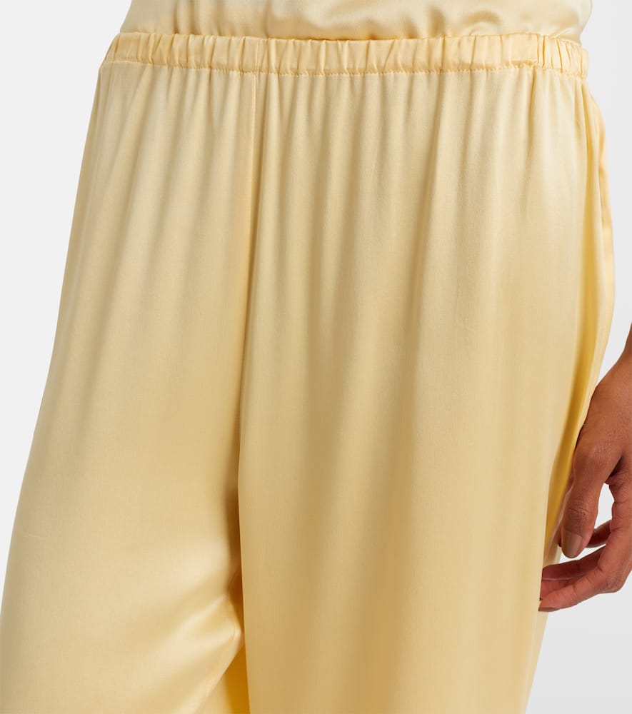 Loreto silk charmeuse wide-leg pants