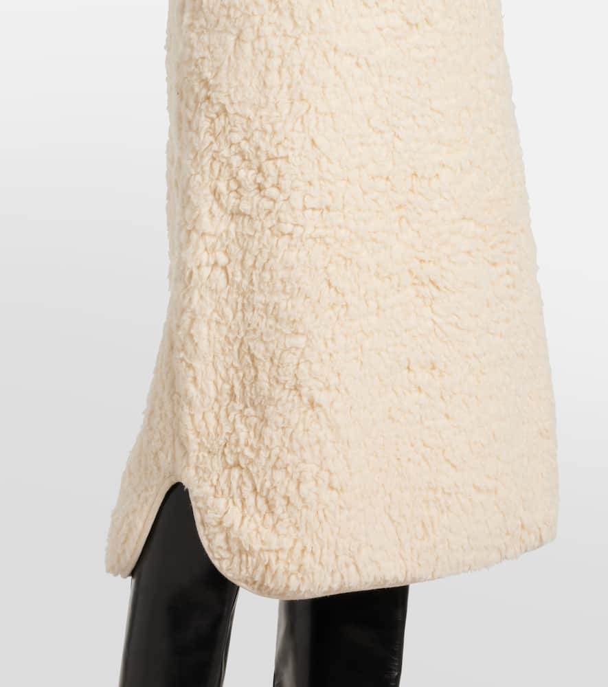 Cotton fleece midi skirt