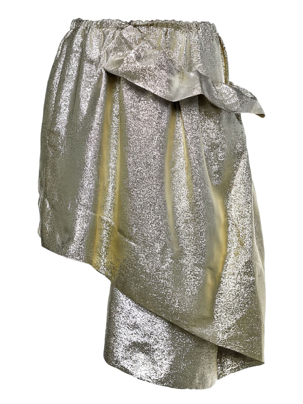 Gathered asymmetrical skirt - Gold