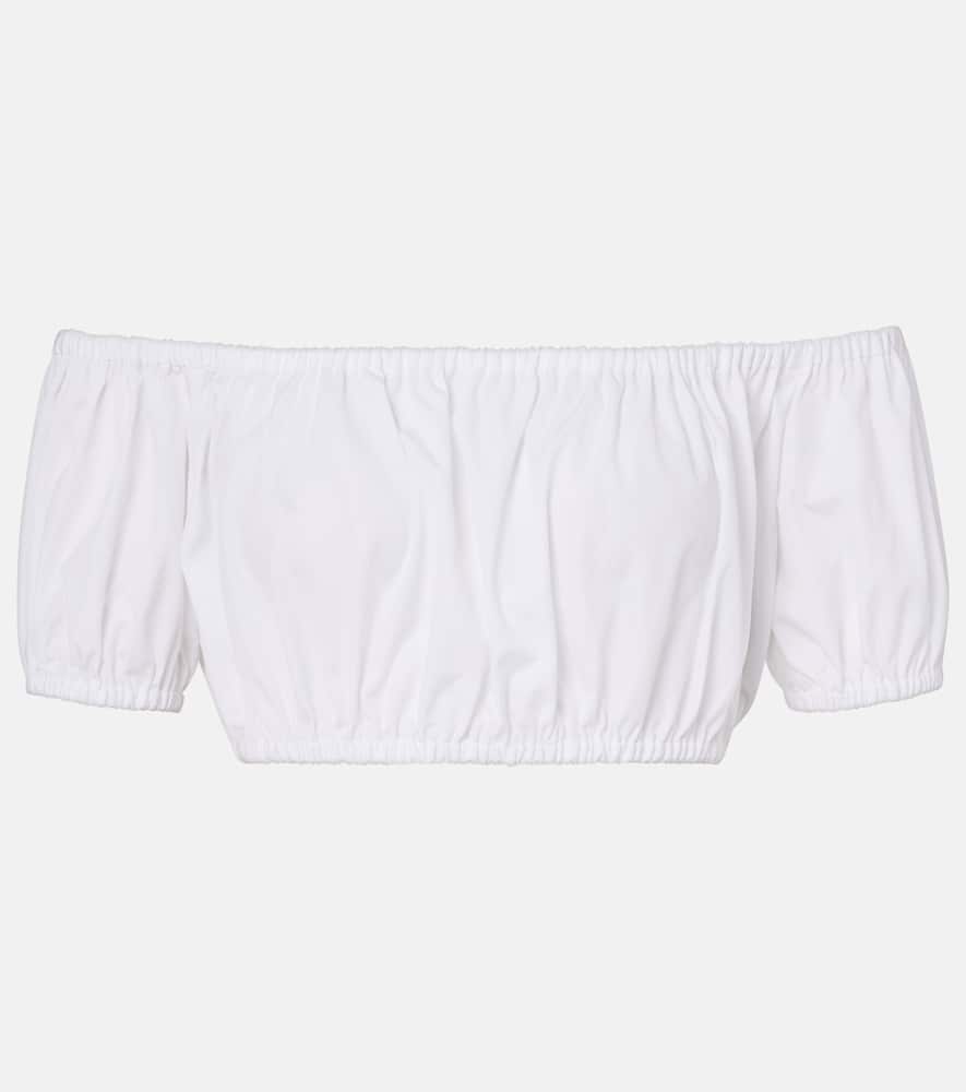Off-shoulder cotton crop top