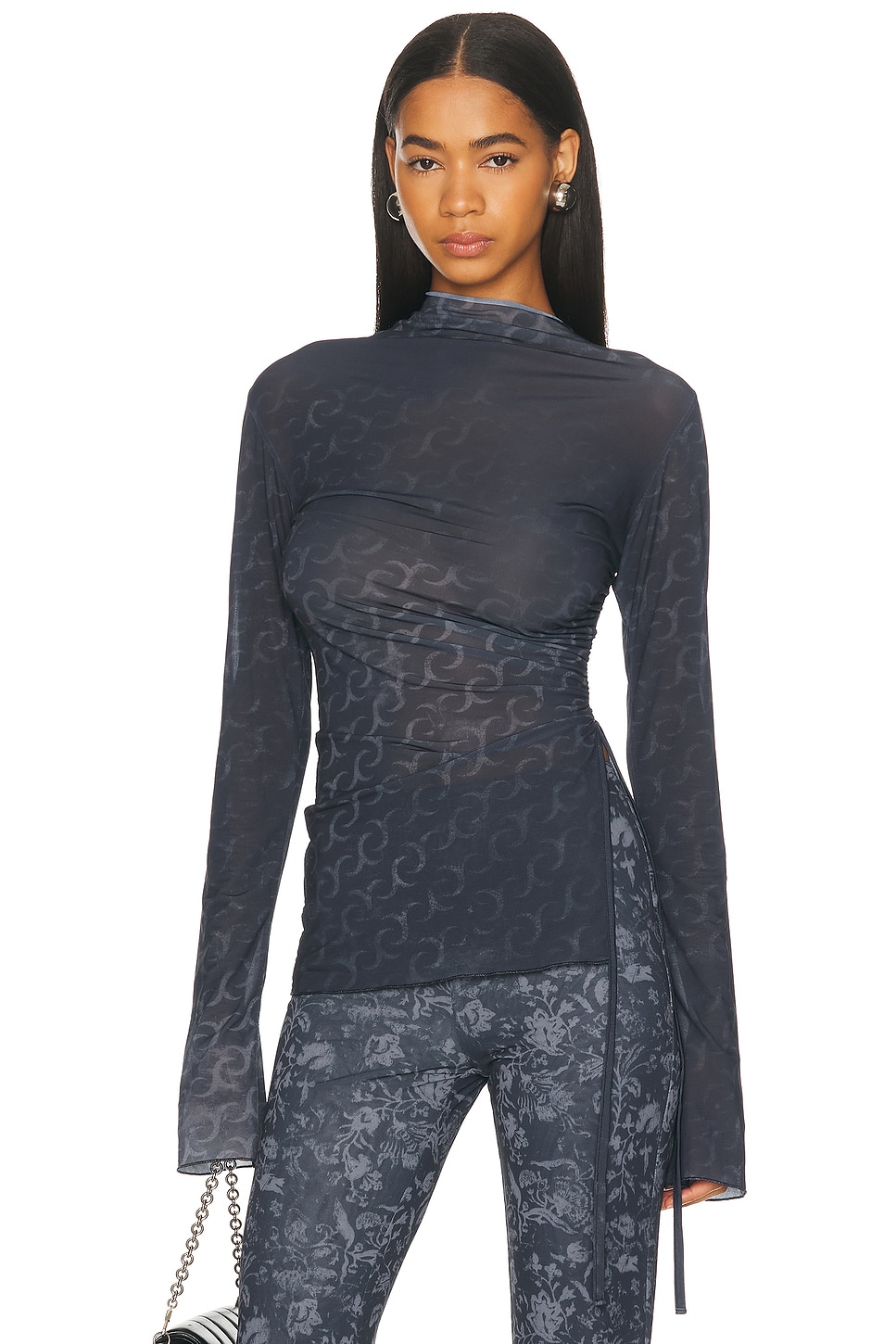 Jade Cropper Side Slit Top in Grey - Dark Grey. 36 also