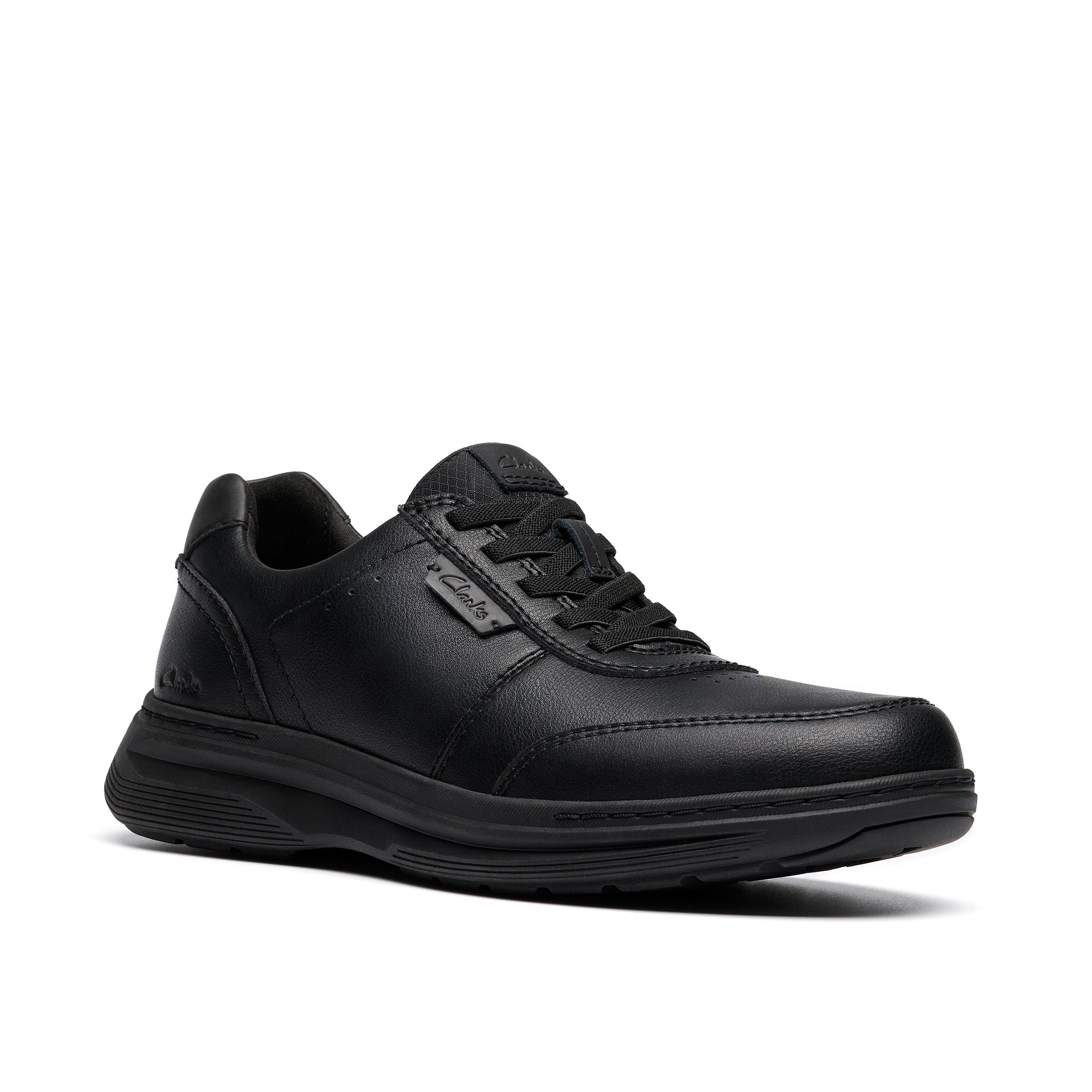 Clarks Men's Craftwell Lace Black Leather Lace Up | : 9.5/Wide Fit