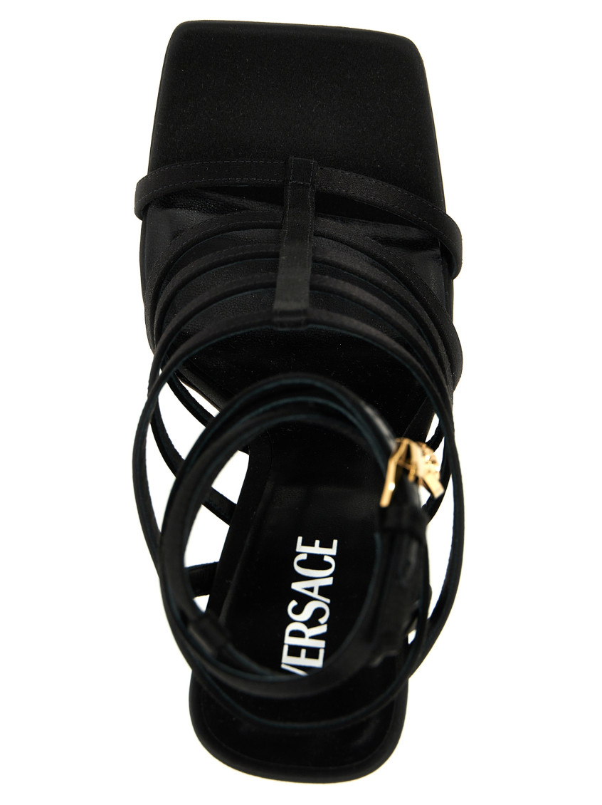 Black Satin Sandals