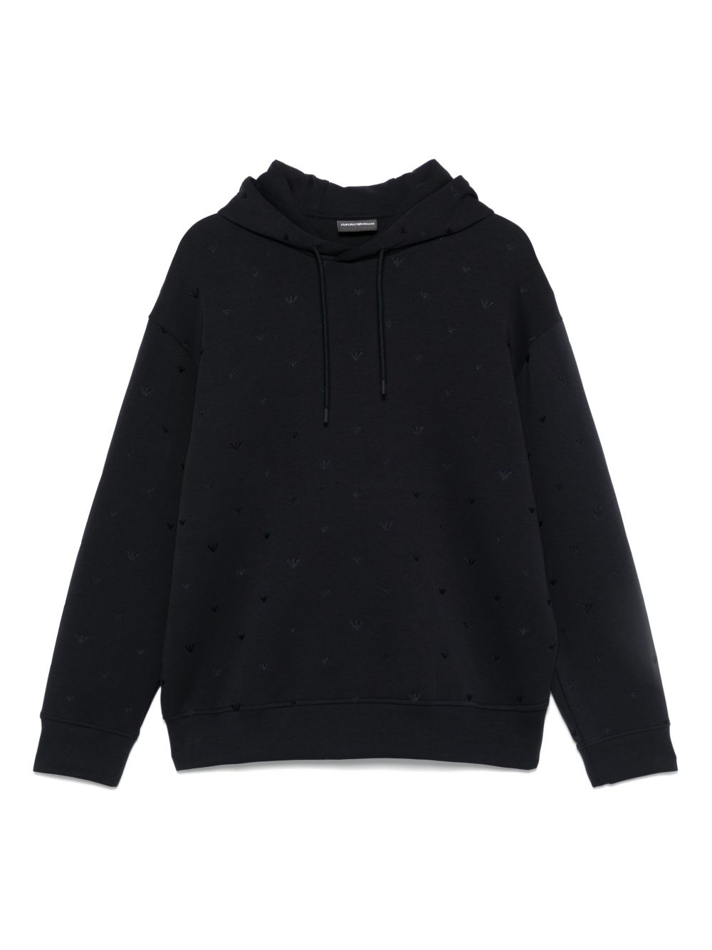 Emporio Armani logo-embroidered hoodie - Blue