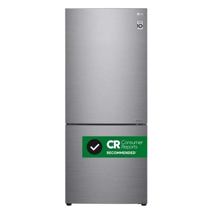 " Wide Bottom Freezer Refrigerator - Stainless Steel, Reversible Door, LED Lighting, . ft