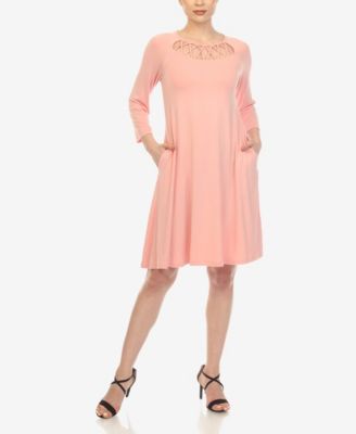 Womens Criss Cross Neckline Midi Dress