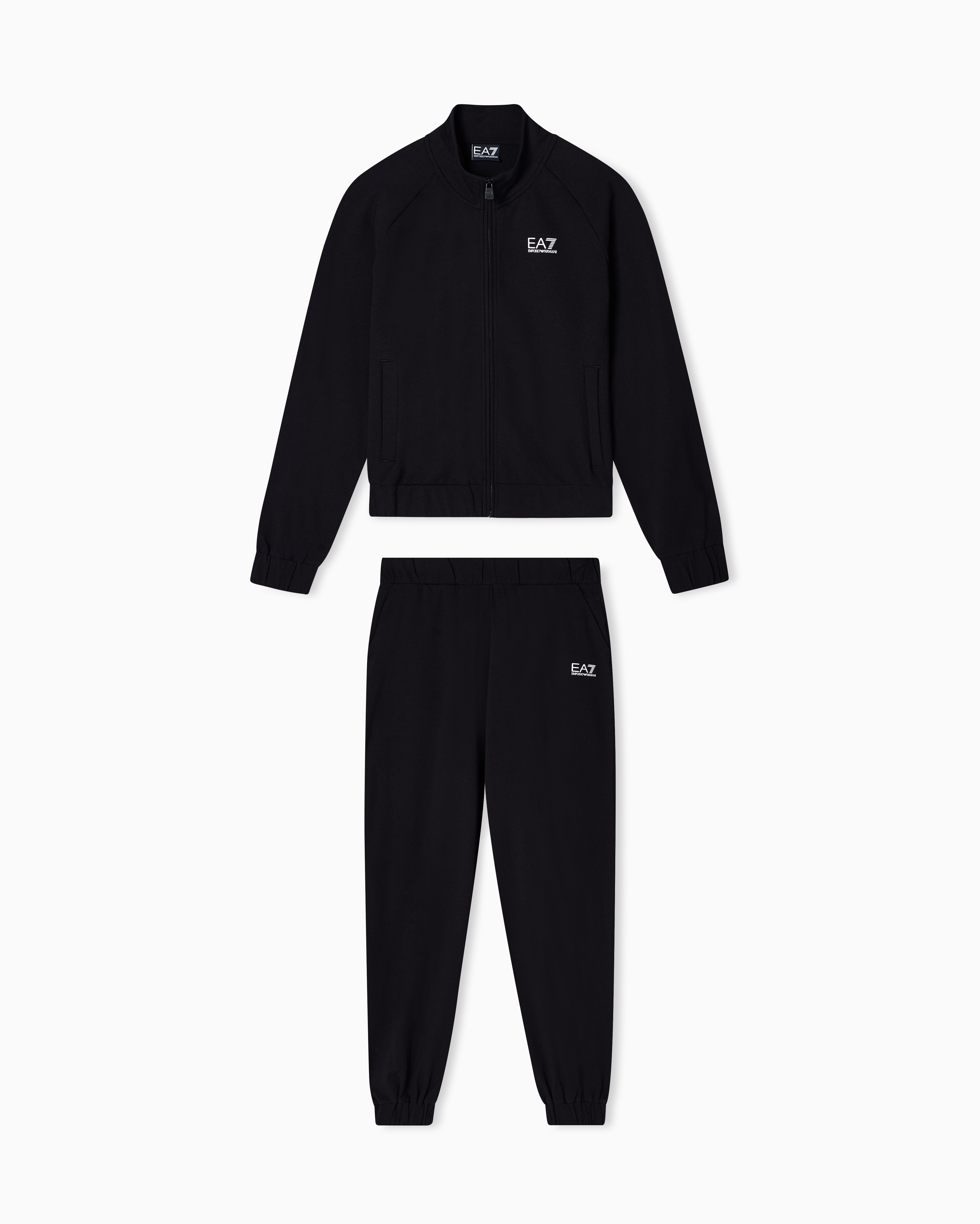 Stretch cotton-blend tracksuit with logo