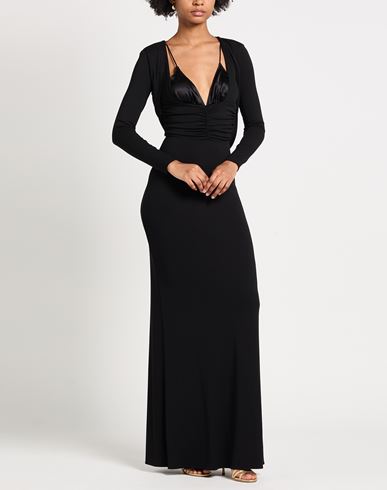 Woman Maxi dress Black Size 10 Viscose, Elastane