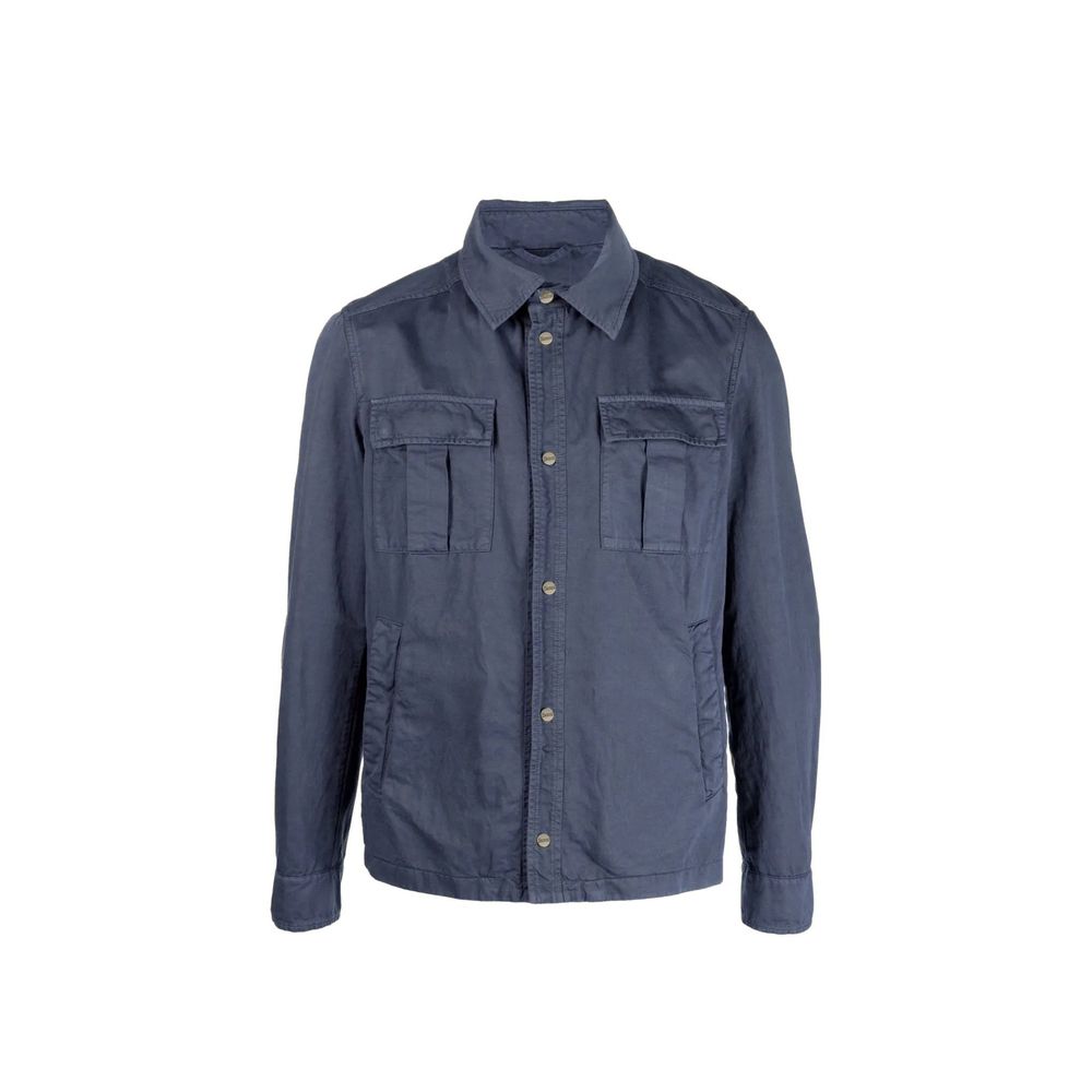 Cotton-Linen Jacket — Blue