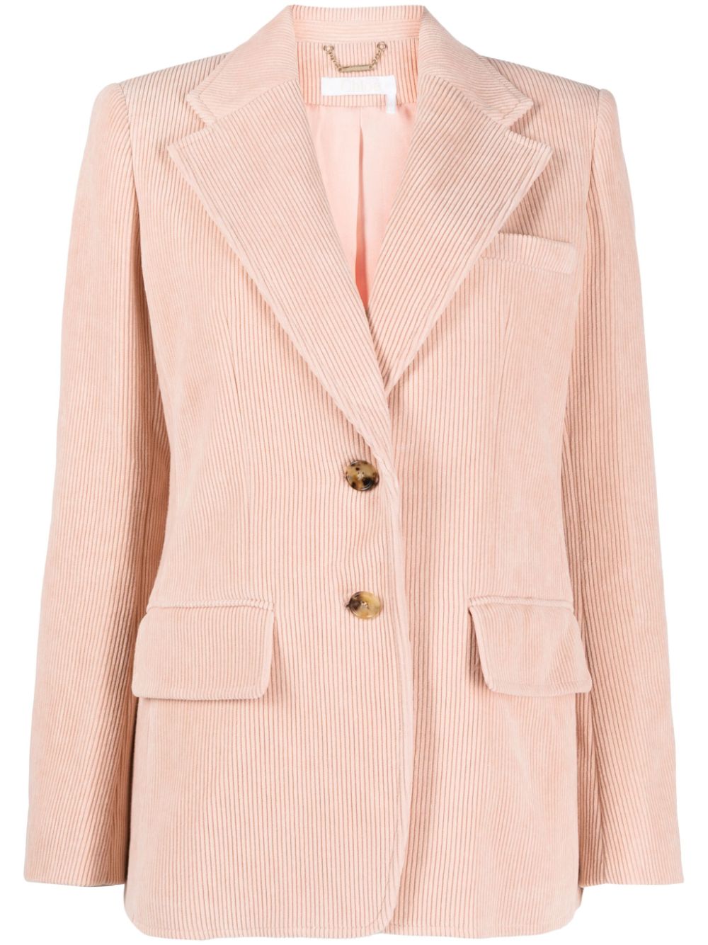 Single-breasted corduroy blazer - Pink