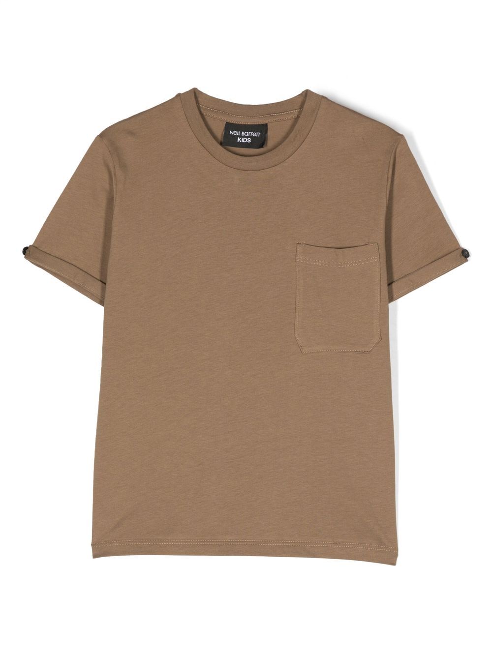 Patch-pocket short-sleeve T-shirt - Brown