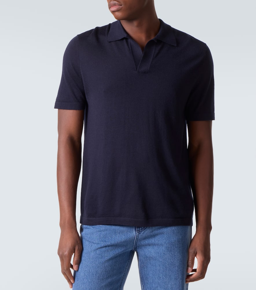 Cashmere and silk polo sweater