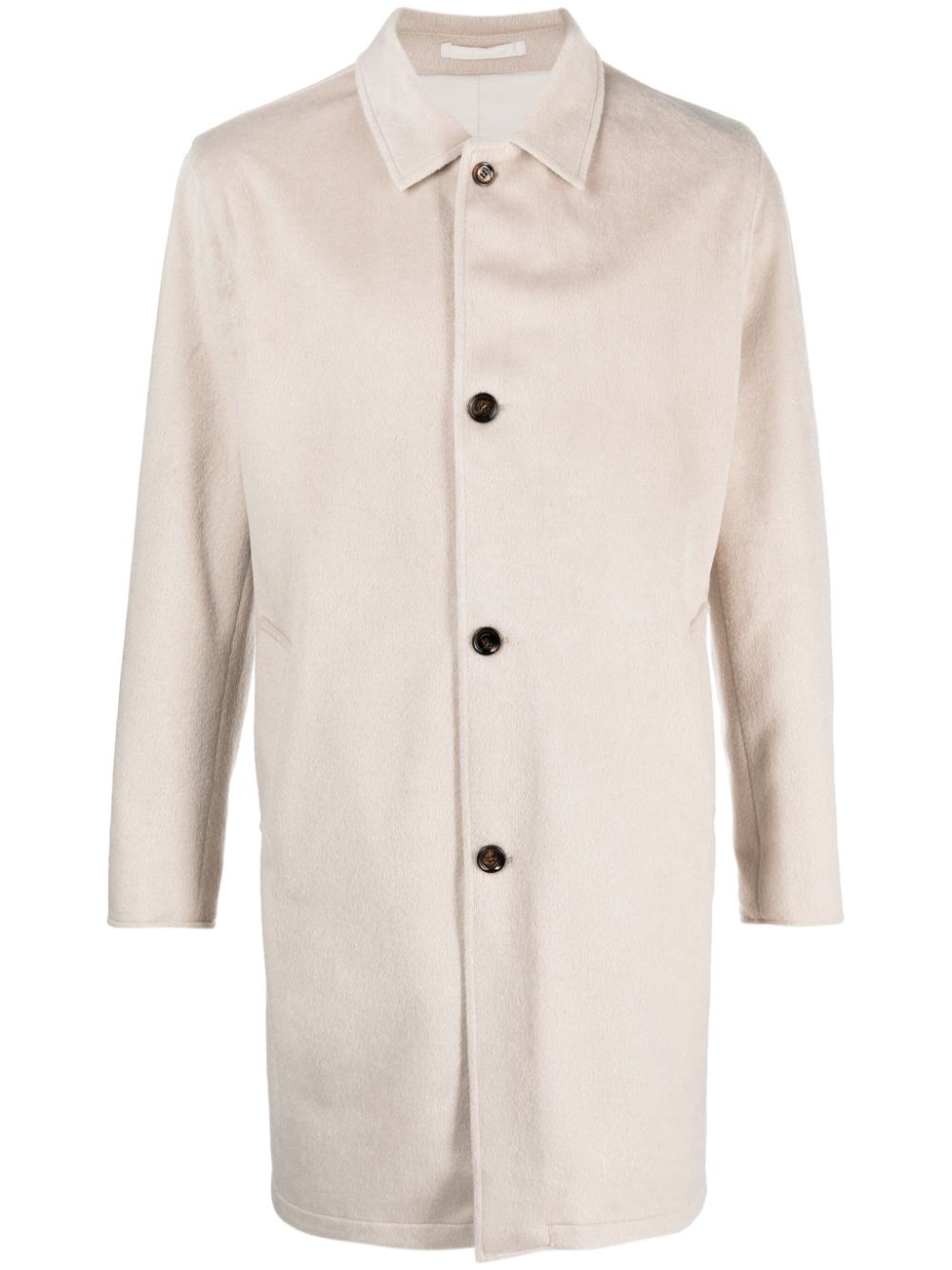 Single-breasted midi coat - Neutrals