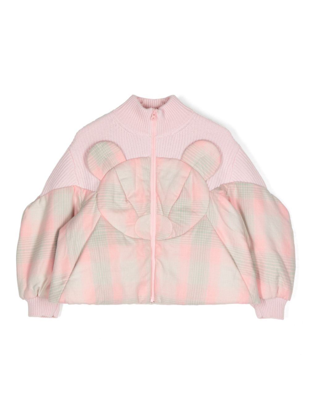 Bear-patterned cotton jacket - Pink