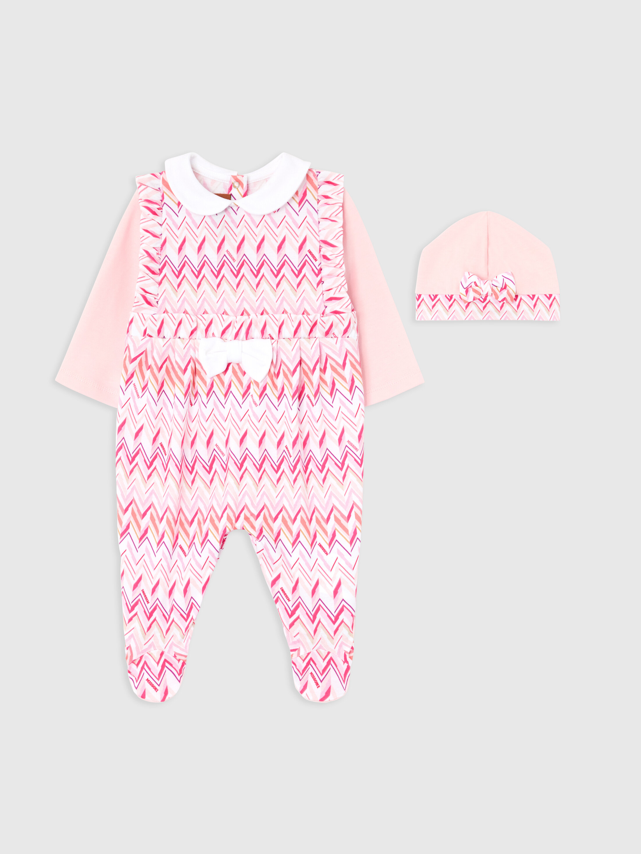Missoni - 3-piece set with zig zag print, Boy, White & Fuchsia