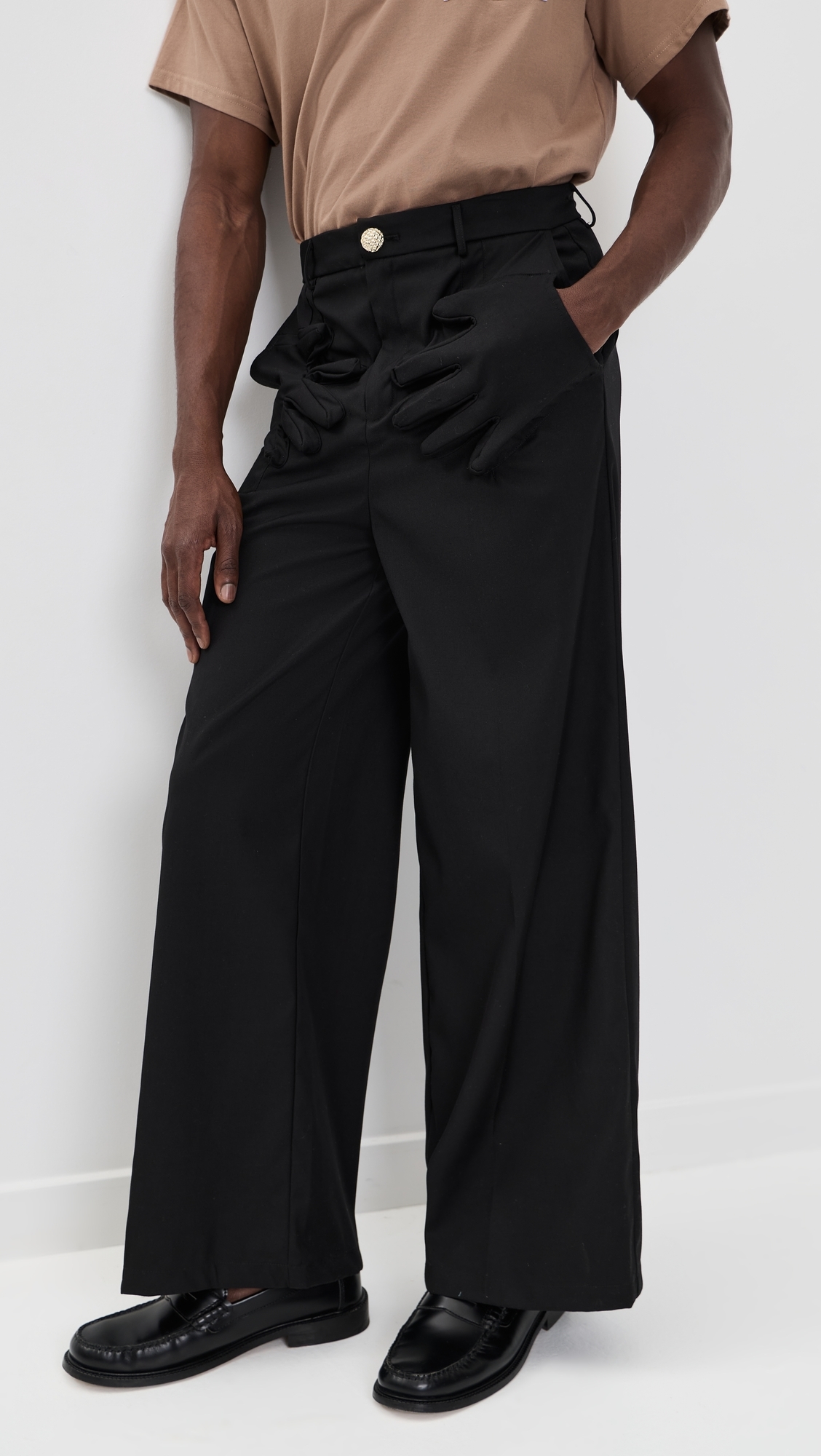 3D Glove Pocket Trousers Black