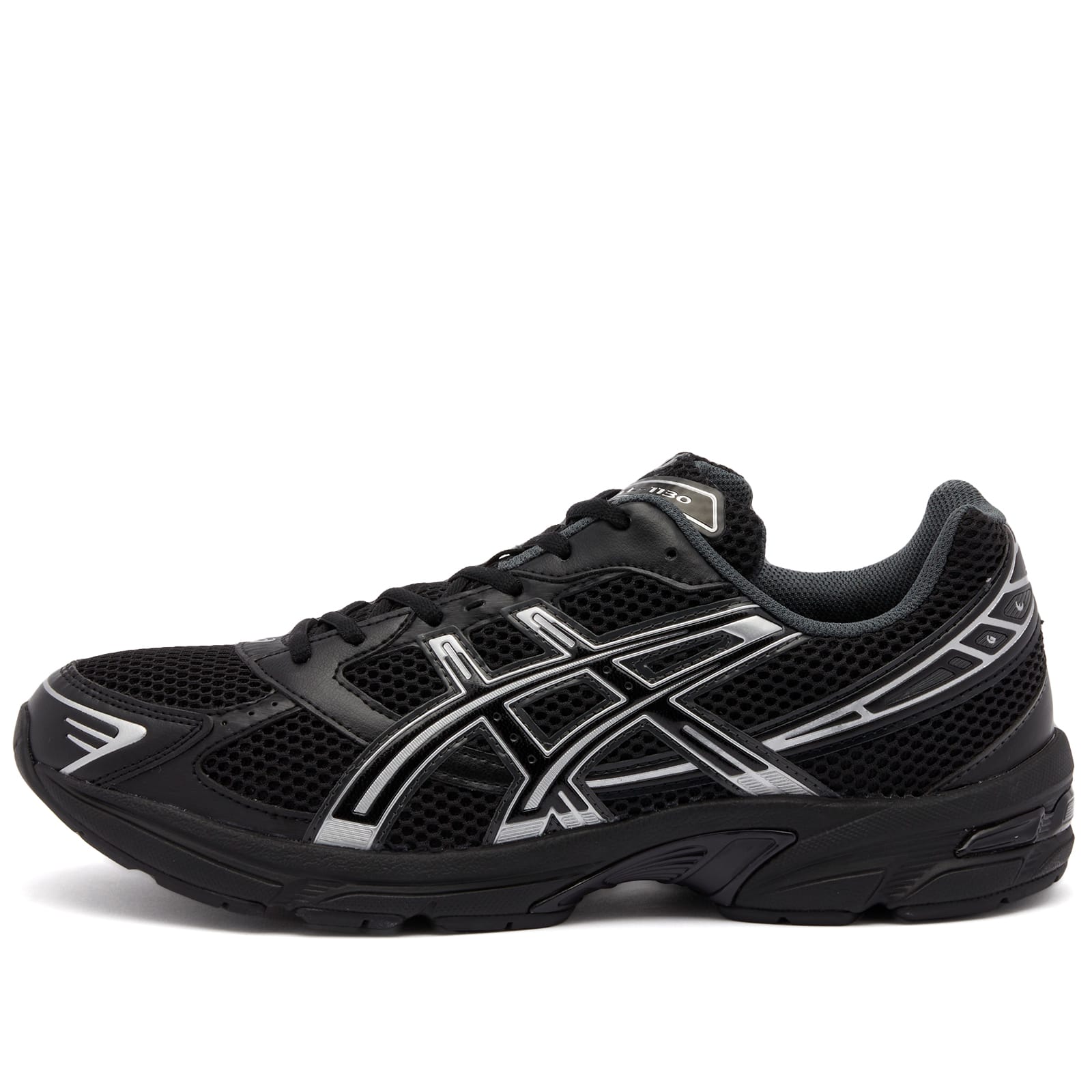 Men's GEL-1130 Sneakers in Black/Pure Silver, Size UK 9 