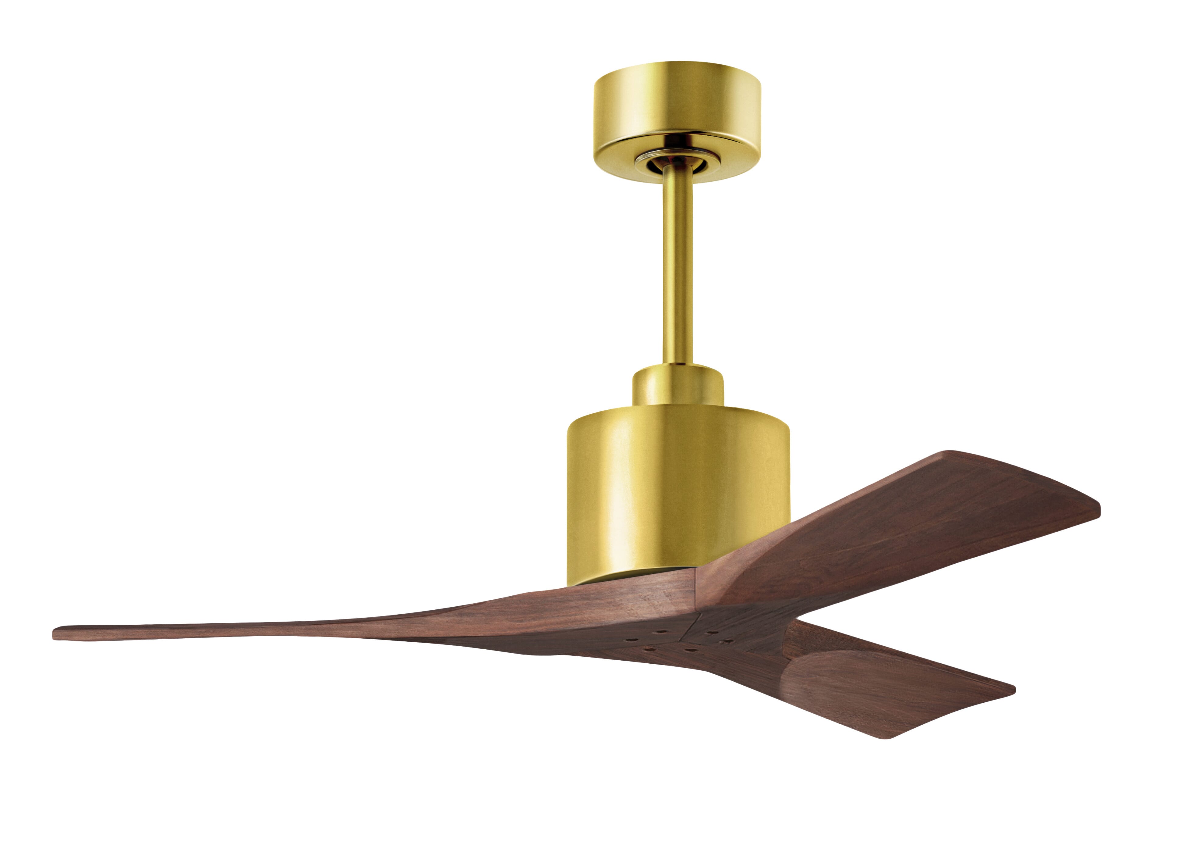 Nan 6-Speed Ceiling Fan in Brushed Brass with Walnut blade