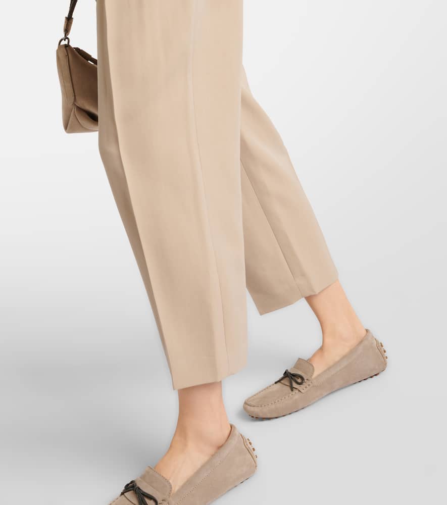 Wool-blend straight pants