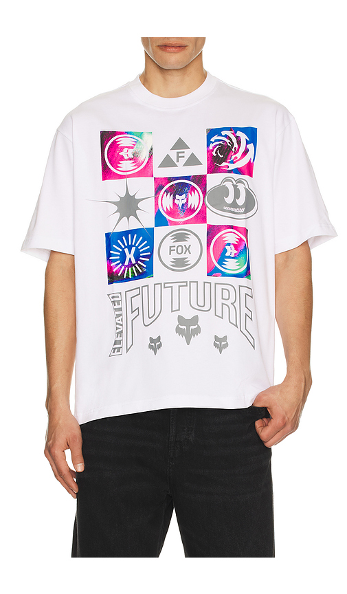 Fox Racing Image Cosmo Oversized Tee in White. XL/1X also in S